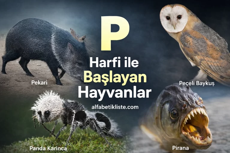 P Harfi ile Başlayan Hayvanlar